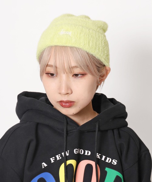 STUSSY（ステューシー）の「STUSSY/ステューシー SHAGGY CUFF BEANIE ビーニー（ニットキャップ/ビーニー・メンズ・ブラウン/ライム/ブラック・FREE）」の4枚目の写真