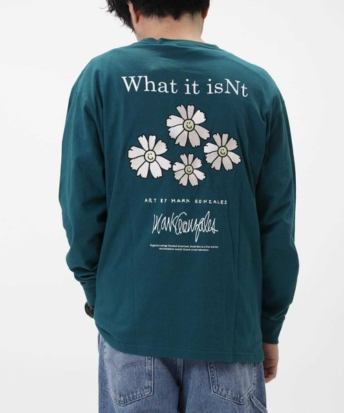 （What it isNt）ART BY MARKGONZALES（ワットイットイズント）の「【(What it isNt)】フラワー刺繍ロンＴ（Tシャツ/カットソー・メンズ・ブラック/グリーン/ベージュ/ホワイト・L/M/XL）」の4枚目の写真