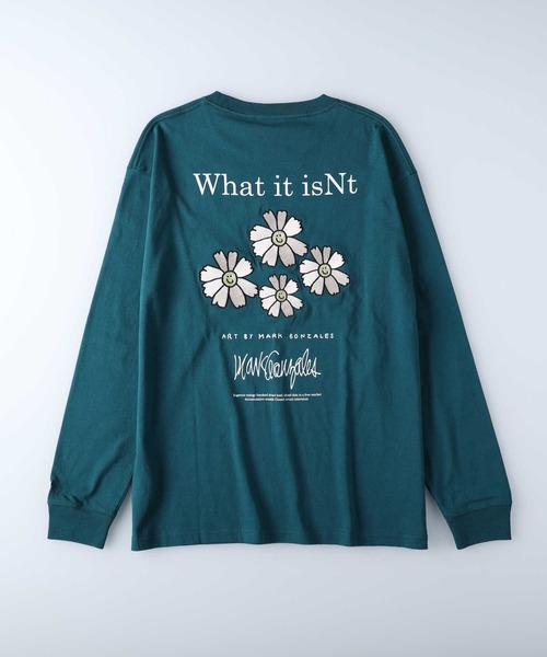 （What it isNt）ART BY MARKGONZALES（ワットイットイズント）の「【(What it isNt)】フラワー刺繍ロンＴ（Tシャツ/カットソー・メンズ・ブラック/グリーン/ベージュ/ホワイト・L/M/XL）」の7枚目の写真