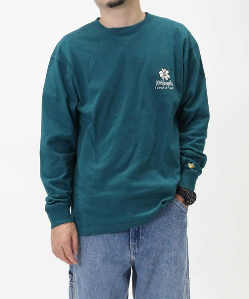 （What it isNt）ART BY MARKGONZALES（ワットイットイズント）の「【(What it isNt)】フラワー刺繍ロンＴ（Tシャツ/カットソー・メンズ・ブラック/グリーン/ベージュ/ホワイト・L/M/XL）」の5枚目の写真