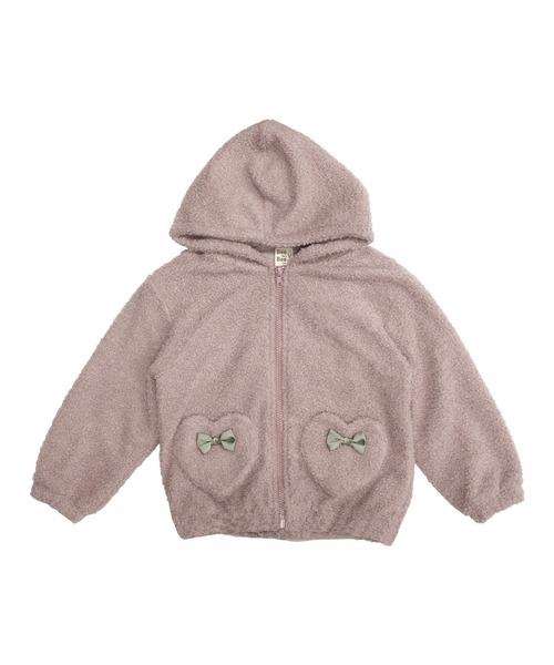 Bee des Bee（ビーデスビー）の「ボア素材 ハートポケットパーカー（パーカー・キッズ・ラベンダー・100cm/110cm/120cm/140cm/150cm/130cm）」の6枚目の写真
