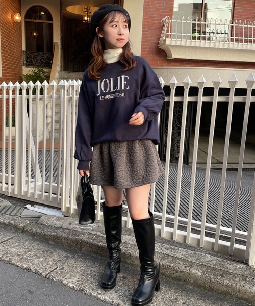 one after another NICE CLAUP（ワンアフターアナザーナイスクラップ）の「ストーム付きロングブーツ（ブーツ・レディース・ライトベージュ/ブラック・SMALL/MEDIUM/LARGE）」の7枚目の写真