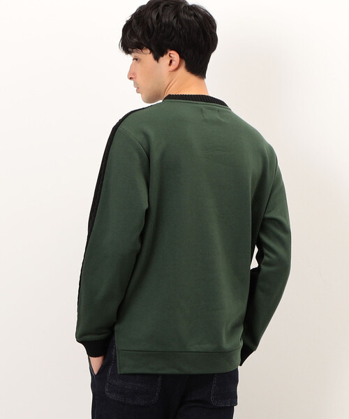 COMME　CA COMMUNE（コムサコミューン）の「【ウォッシャブル】 ニット×裏毛素材　アラン柄ニット（ニット/セーター・メンズ・ブラック/ベージュ・M/L）」の3枚目の写真