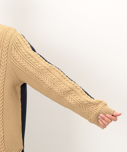 COMME　CA COMMUNE（コムサコミューン）の「【ウォッシャブル】 ニット×裏毛素材　アラン柄ニット（ニット/セーター・メンズ・ブラック/ベージュ・M/L）」の11枚目の写真