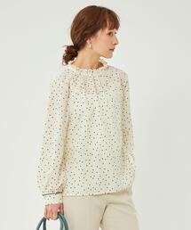 green label relaxing | スタンドネック フリル ブラウス(シャツ/ブラウス)