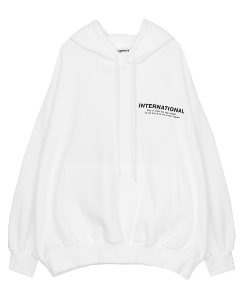 Figments（フィグメンツ）の「【裏起毛】INTERNATIONALパーカー（パーカー・レディース・スミクロ/ホワイト・FREE）」の22枚目の写真