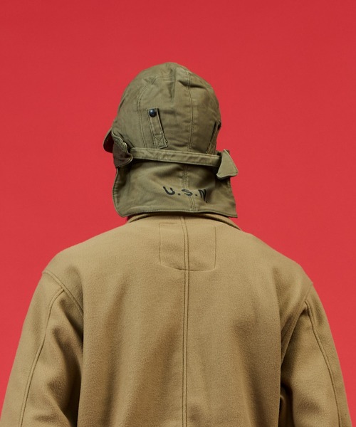 MILITARY（ミリタリー）の「WW2 USN US NAVY DECK HAT CAP / ワールドウォー2 ユーエスエヌ ユーエスネイビー デッキ ハット キャップ（キャップ・メンズ・オリーブ・ONE SIZE）」の4枚目の写真