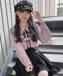 ダブルリボンフリルブラウス