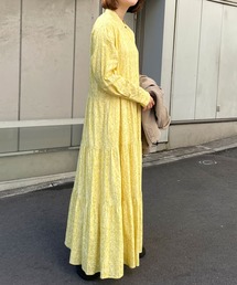 プリントティアードワンピース