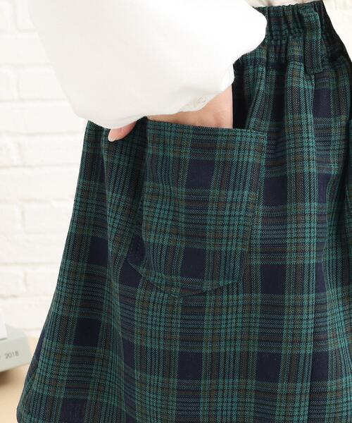 PINK-latte(ピンクラテ)の「あったかインパン付ボックスプリーツスカート(スカート・キッズ・ネイビー系1/ブラウン系2/ダークグリーン系1・14/15 /16)」の7枚目の写真