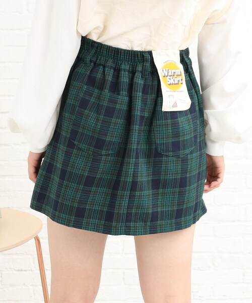 PINK-latte(ピンクラテ)の「あったかインパン付ボックスプリーツスカート(スカート・キッズ・ネイビー系1/ブラウン系2/ダークグリーン系1・14/15 /16)」の13枚目の写真