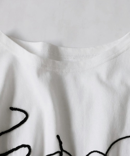 antiqua（アンティカ）の「綿100％ロープデザイントップス（Tシャツ/カットソー・レディース・ブラック/オフホワイト・FREE）」の5枚目の写真