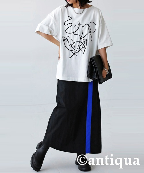 antiqua（アンティカ）の「綿100％ロープデザイントップス（Tシャツ/カットソー・レディース・ブラック/オフホワイト・FREE）」の14枚目の写真