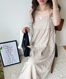 ぽこぽこエンボス素材キャミワンピース