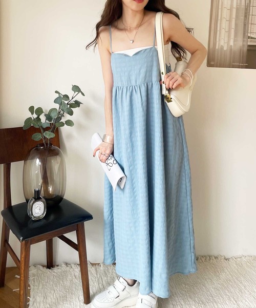 GeeRA（ジーラ）の「ぽこぽこエンボス素材キャミワンピース（ワンピース・レディース・ミント/ベージュ/ブラック・X-LARGE/LARGE/MEDIUM/SMALL）」の19枚目の写真