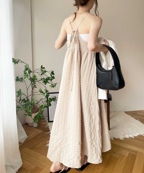 GeeRA（ジーラ）の「ぽこぽこエンボス素材キャミワンピース（ワンピース・レディース・ミント/ベージュ/ブラック・X-LARGE/LARGE/MEDIUM/SMALL）」の18枚目の写真