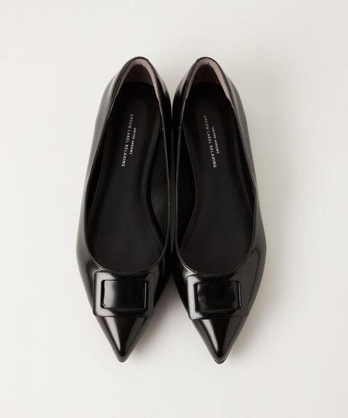 green label relaxing(グリーンレーベルリラクシング)の「ポインテッド バックル フラットシューズ -晴雨兼用-(パンプス・レディース・ブラック/オフホワイト/シルバー/ケリー/ベージュ・22.5cm/23.5cm/23cm/24.5cm/25cm/24cm)」の10枚目の写真