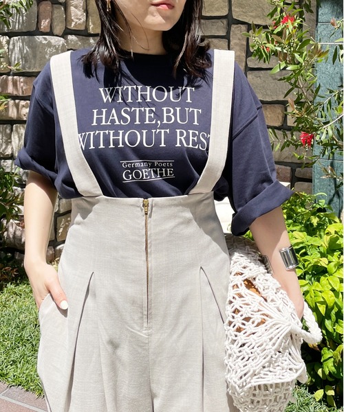 Meli rich(メリーリッチ)の「ロゴプリントTシャツ(Tシャツ/カットソー・レディース・ホワイト×ネイビー/ホワイト×ピンク/ピンク/ネイビー・MEDIUM)」の12枚目の写真