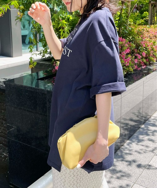 Meli rich(メリーリッチ)の「ロゴプリントTシャツ(Tシャツ/カットソー・レディース・ホワイト×ネイビー/ホワイト×ピンク/ピンク/ネイビー・MEDIUM)」の8枚目の写真