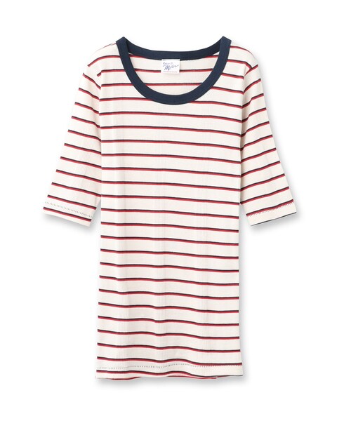 MILLER(ミラー)の「◆Robert P. Miller(ロバートピーミラー) パネルリブハーフスリーブTシャツ(Tシャツ/カットソー・レディース・グリーン系その他5/ホワイト系5/グレー系4・00)」の1枚目の写真