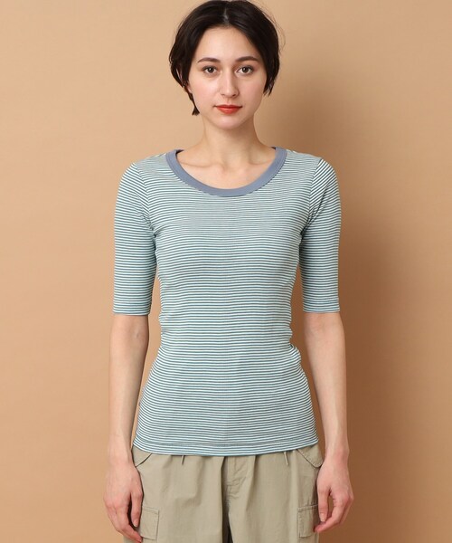 MILLER(ミラー)の「◆Robert P. Miller(ロバートピーミラー) パネルリブハーフスリーブTシャツ(Tシャツ/カットソー・レディース・グリーン系その他5/ホワイト系5/グレー系4・00)」の10枚目の写真