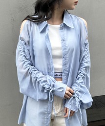 袖ドロストシアーシャツ