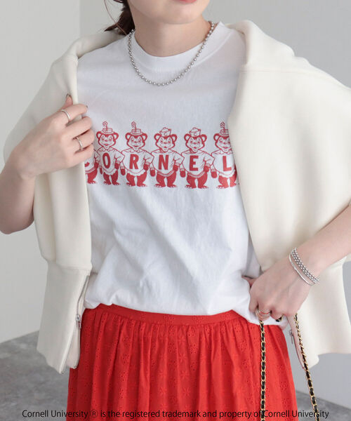 fredy emue(フレディエミュ)の「カレッジTシャツ(Tシャツ/カットソー・レディース・オフホワイト/ホワイト系その他2/ホワイト系その他3・M)」の3枚目の写真