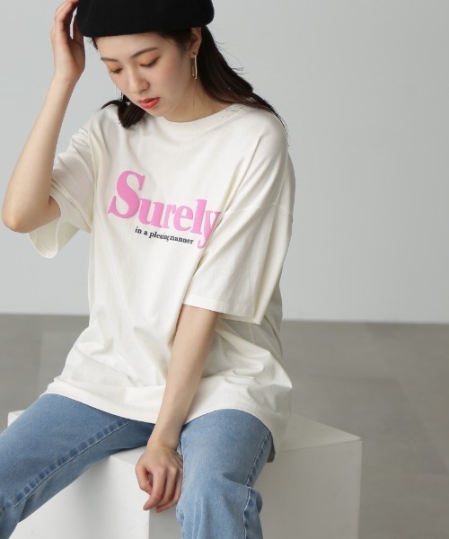 FREE'S MART(フリーズマート)の「◆発泡ロゴプリントビッグTシャツ(Tシャツ/カットソー・レディース・ホワイト/ベージュ/パープル・FREE)」の4枚目の写真