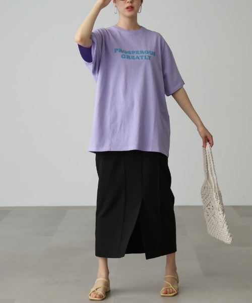 FREE'S MART(フリーズマート)の「◆発泡ロゴプリントビッグTシャツ(Tシャツ/カットソー・レディース・ホワイト/ベージュ/パープル・FREE)」の11枚目の写真