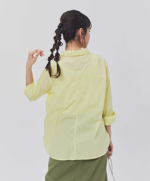 BACK NUMBER（バックナンバー）の「【BACK NUMBER】ライトポプリン長袖シャツ（シャツ/ブラウス・レディース・グリーン/サックスブルー/ピンク/イエロー/オフホワイト・M/L）」の15枚目の写真