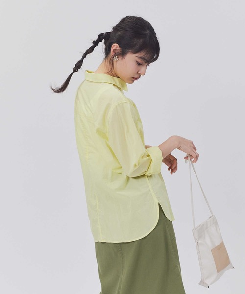 BACK NUMBER（バックナンバー）の「【BACK NUMBER】ライトポプリン長袖シャツ（シャツ/ブラウス・レディース・グリーン/サックスブルー/ピンク/イエロー/オフホワイト・M/L）」の16枚目の写真