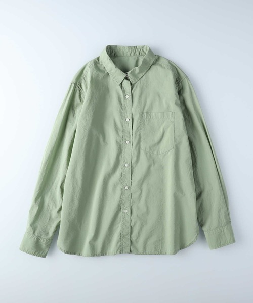 BACK NUMBER（バックナンバー）の「【BACK NUMBER】ライトポプリン長袖シャツ（シャツ/ブラウス・レディース・グリーン/サックスブルー/ピンク/イエロー/オフホワイト・M/L）」の22枚目の写真