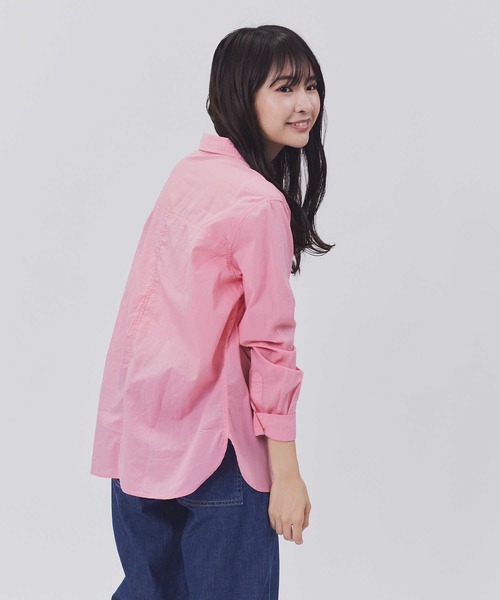 BACK NUMBER（バックナンバー）の「【BACK NUMBER】ライトポプリン長袖シャツ（シャツ/ブラウス・レディース・グリーン/サックスブルー/ピンク/イエロー/オフホワイト・M/L）」の18枚目の写真