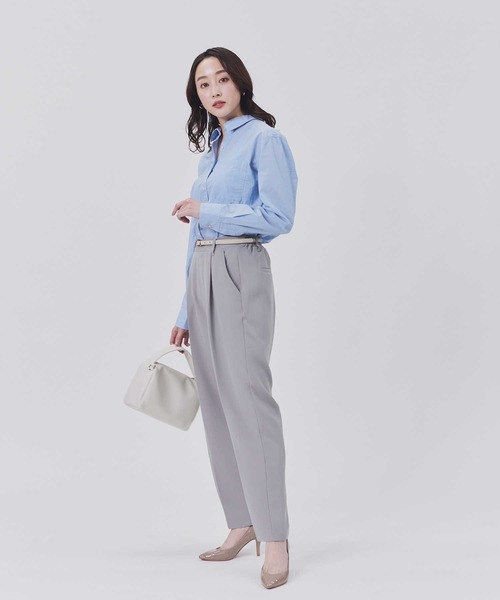 BACK NUMBER（バックナンバー）の「【BACK NUMBER】ライトポプリン長袖シャツ（シャツ/ブラウス・レディース・グリーン/サックスブルー/ピンク/イエロー/オフホワイト・M/L）」の11枚目の写真