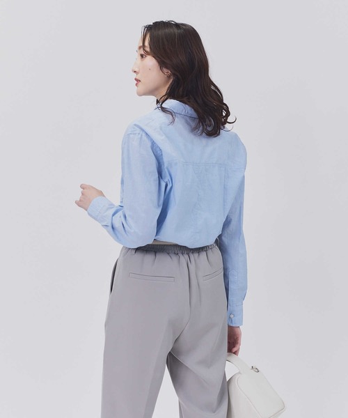 BACK NUMBER（バックナンバー）の「【BACK NUMBER】ライトポプリン長袖シャツ（シャツ/ブラウス・レディース・グリーン/サックスブルー/ピンク/イエロー/オフホワイト・M/L）」の12枚目の写真