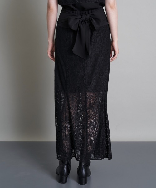 A de a.v.v（アードアー・ヴェ・ヴェ）の「（SETUP対応）ウエストリボンレースドッキングマーメイドスカート（スカート・レディース・ブラック/アイボリー・SMALL/MEDIUM）」の8枚目の写真