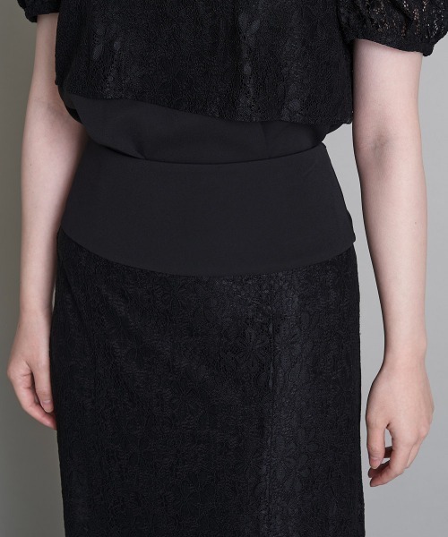 A de a.v.v（アードアー・ヴェ・ヴェ）の「（SETUP対応）ウエストリボンレースドッキングマーメイドスカート（スカート・レディース・ブラック/アイボリー・SMALL/MEDIUM）」の10枚目の写真