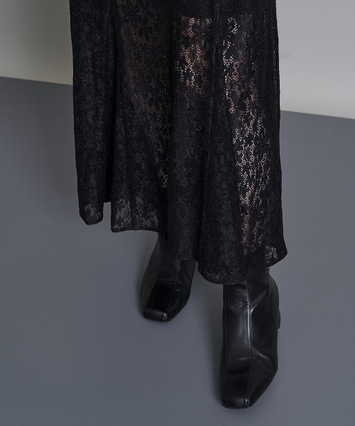 A de a.v.v（アードアー・ヴェ・ヴェ）の「（SETUP対応）ウエストリボンレースドッキングマーメイドスカート（スカート・レディース・ブラック/アイボリー・SMALL/MEDIUM）」の12枚目の写真