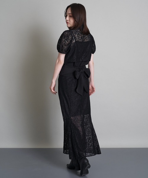 A de a.v.v（アードアー・ヴェ・ヴェ）の「（SETUP対応）ウエストリボンレースドッキングマーメイドスカート（スカート・レディース・ブラック/アイボリー・SMALL/MEDIUM）」の5枚目の写真