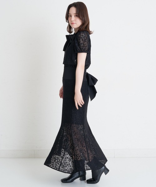 A de a.v.v（アードアー・ヴェ・ヴェ）の「（SETUP対応）ウエストリボンレースドッキングマーメイドスカート（スカート・レディース・ブラック/アイボリー・SMALL/MEDIUM）」の15枚目の写真