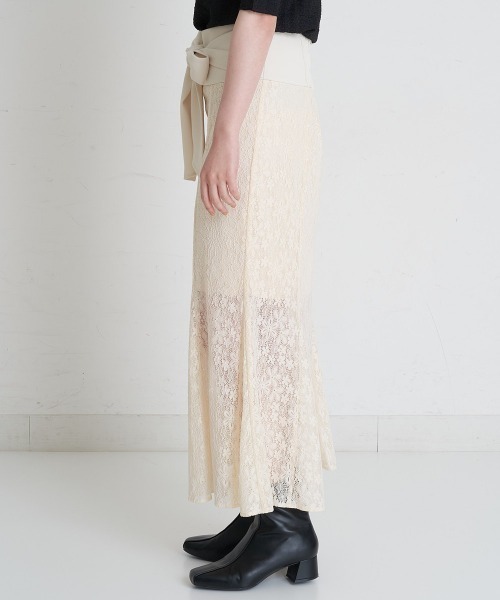 A de a.v.v（アードアー・ヴェ・ヴェ）の「（SETUP対応）ウエストリボンレースドッキングマーメイドスカート（スカート・レディース・ブラック/アイボリー・SMALL/MEDIUM）」の22枚目の写真