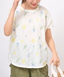 布帛刺繍切替カットプルオーバー