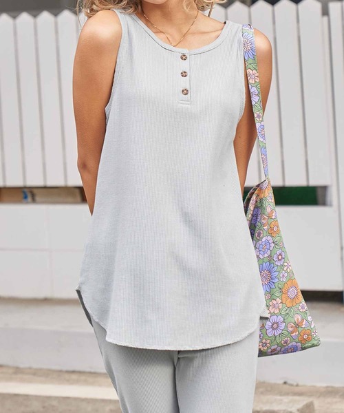 anap mimpi（アナップミンピ）の「前後2WAYワッフルタンクトップ（タンクトップ・レディース・キナリ/アイボリー/ブラック/ミント・FREE）」の4枚目の写真