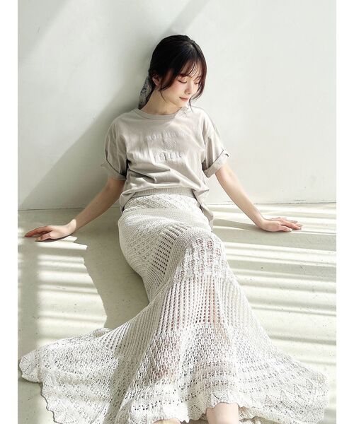 RESEXXY（リゼクシー）の「鈎針風ニットマーメイドスカート（スカート・レディース・ベージュ/ホワイト/ブラック/ブルー・FREE）」の18枚目の写真