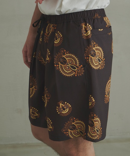 Revo.（レボ）の「Revo. スラブポリ 総柄プリント バギーショーツ / スプラッシュドット柄/ダマスクペイズリー柄 イージーパンツ（セットアップ対応）（その他パンツ・メンズ・ブラック系その他/カーキ/ブラウン系その他/ブラック/ナチュラル/グレー系その他・2/1）」の15枚目の写真