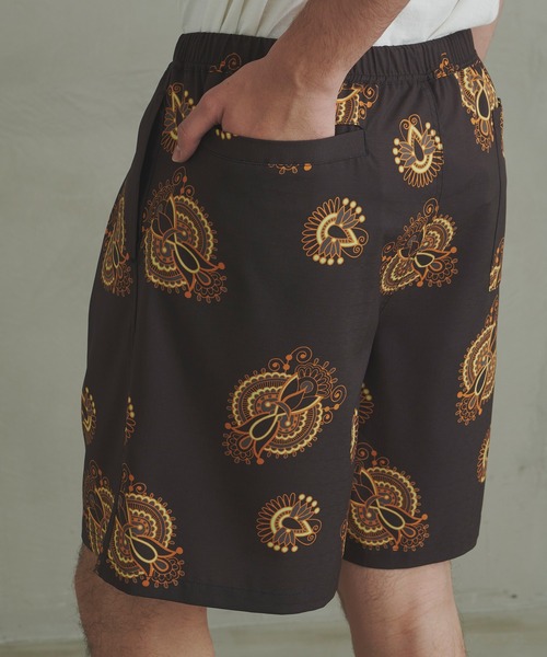 Revo.（レボ）の「Revo. スラブポリ 総柄プリント バギーショーツ / スプラッシュドット柄/ダマスクペイズリー柄 イージーパンツ（セットアップ対応）（その他パンツ・メンズ・ブラック系その他/カーキ/ブラウン系その他/ブラック/ナチュラル/グレー系その他・2/1）」の16枚目の写真