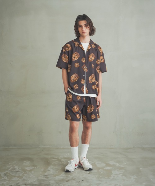 Revo.（レボ）の「Revo. スラブポリ 総柄プリント バギーショーツ / スプラッシュドット柄/ダマスクペイズリー柄 イージーパンツ（セットアップ対応）（その他パンツ・メンズ・ブラック系その他/カーキ/ブラウン系その他/ブラック/ナチュラル/グレー系その他・2/1）」の7枚目の写真