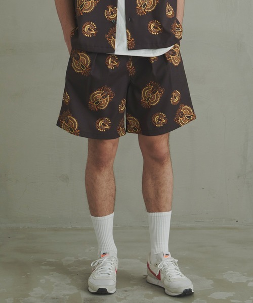 Revo.（レボ）の「Revo. スラブポリ 総柄プリント バギーショーツ / スプラッシュドット柄/ダマスクペイズリー柄 イージーパンツ（セットアップ対応）（その他パンツ・メンズ・ブラック系その他/カーキ/ブラウン系その他/ブラック/ナチュラル/グレー系その他・2/1）」の11枚目の写真