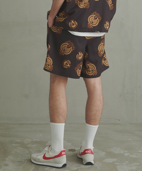 Revo.（レボ）の「Revo. スラブポリ 総柄プリント バギーショーツ / スプラッシュドット柄/ダマスクペイズリー柄 イージーパンツ（セットアップ対応）（その他パンツ・メンズ・ブラック系その他/カーキ/ブラウン系その他/ブラック/ナチュラル/グレー系その他・2/1）」の12枚目の写真