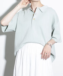 GLOSTER | 【GLOSTER/グロスター】ミラノリブ ニットポロシャツ サマーニット(ポロシャツ)